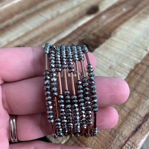 NWOT Stella and Dot rose gold and slate bracelet